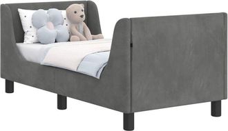 vidaXL Estructura De Cama Para Ni&ntilde;os Peque&ntilde;os Con Cabecera Gris Oscuro Vidaxl