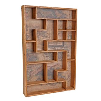 Hhg Hhg - Nunca Usado] Caja De Almacenaje 523, Estante De Pared Caja De Coleccionista, Shabby-look Vintage 70x45x8cm