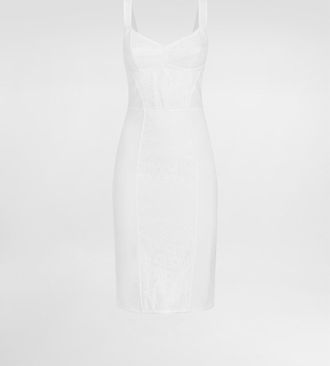 Dolce & Gabbana Corset Bustier Dress - Woman Dresses White Satin 52