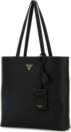 Prada Womens Black Leather Shopping Bag Nero Vitello Borse A Mano