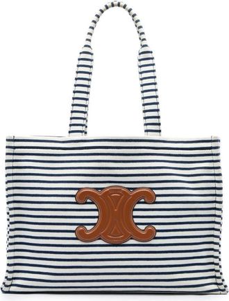 Celine Pre-owned Celine Large Canvas Triomphe Striped Cabas Thais Tote Ladies POETH17OQHVX8FSY
