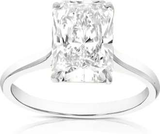 Vir Jewels 3 cttw Emerald Lab Grown Diamond Engagement Solitaire Ring in 14K White Gold For Women