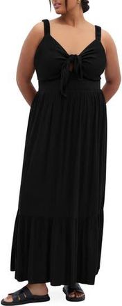 City Chic Vacay Fit & Flare Maxi Dress in Black at Nordstrom Rack, Size 24W