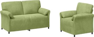vidaXL Juego De Sof&aacute; 2 Uds. Verde Claro Terciopelo Vidaxl