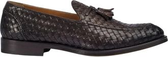 Doucal's Geweven leren instapper voor heren | donkerbruin - Heren - Loafers - Bruin - 43 EU - Schoenen