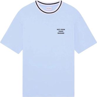 Dr&ocirc;le de Monsieur Slogan Sport T-Shirt - Heren - T-shirts - Blauw - M - Katoen - Tops