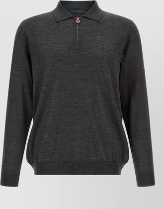 Kiton wool long-sleeve polo jumper