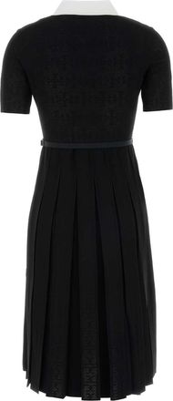 Tory Burch Womens Monogram Dress Black Wool