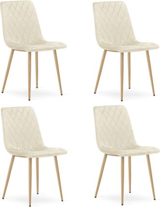 OEM Silla Tur&iacute;n - Terciopelo Beige Claro / Patas Color Madera X 4