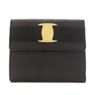 Ferragamo Black Leather Wallet (Bi-Fold) (Pre-Owned)
