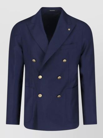 Tagliatore double breasted blazer gold tone buttons