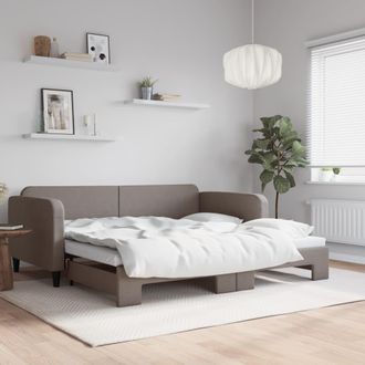 vidaXL Sof&aacute; Cama Nido Tela Gris Taupe 100x200 Cm Vidaxl
