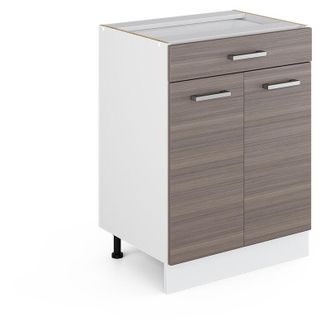 Vicco Mueble Bajo Universal R-line, Gris, 60 Cm Con Cajones, Sin Encimera