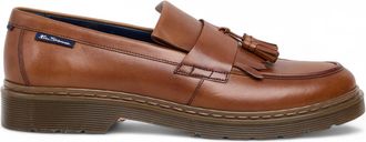 Ben Sherman Mens Tan Brown Leather Tassel Loafer Shoes - Dudley