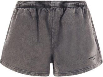 Alexander Wang Alexander Wang Womens Relaxed Cotton Denim Shorts - Grey - Size Medium