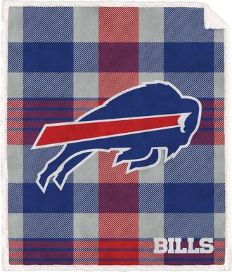 Pegasus Sports Buffalo Bills Nfl Team Classic Plaid Sherpa Blanket