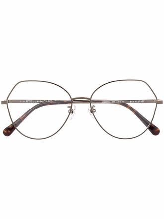 Stella McCartney butterfly-frame glasses - women - Metal (Other) - 47 - Black