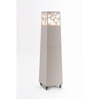 Planika Planika - Pyramid, Chauffage de terrasse au gaz Moderne, chemin&eacute;e dext&eacute;rieur, Jardin (Silk Grey)