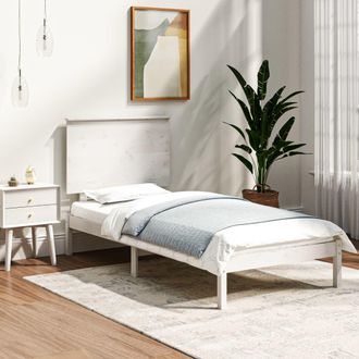 vidaXL Estructura Cama Sin Colch&oacute;n Madera Maciza Pino Blanca 100x200cm Vidaxl