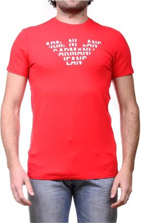 Armani Jeans Sweatshirts - Heren - T-shirts - Rood - XL - Katoen - Tops