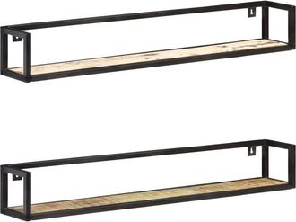 vidaXL Vidaxl - Estantes De Pared 2 Unidades 120 Cm Madera Maciza Reciclada