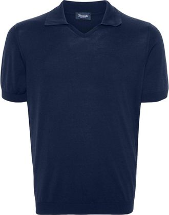 Drumohr V-neck short-sleeve T-shirt - men - Cotton - 46 - Blue