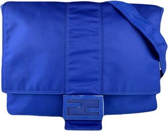Fendi Blue Nylon Messenger Bag (Pre-Owned)