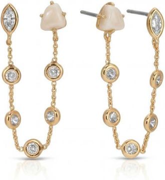 Ettika Light Double Piercing Earrings in Bone at Nordstrom