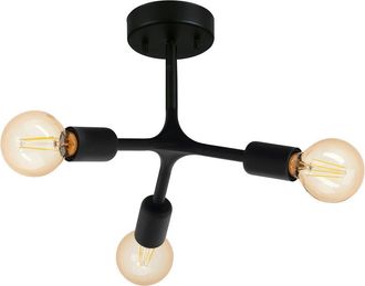 Eglo Eglo Bocadella 3 Light Open Bulb Pendant Or Ceiling Light With Black Finish