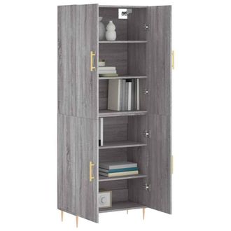 Berkfield Home Highboard Grey Sonoma 69.5x34x180 cm Engineered Wood
