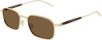 Montblanc Mb 0441S 002 Zonnebrillen - Heren - Zonnebrillen - Geel - 52 MM - Accessoires