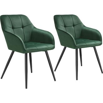 TecTake Dining Chair Marilyn Set Of 2 - Dark Green / Black | Size: 2 Pack