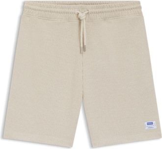 HUGO BOSS Loose-fit shorts in waffle-structured cotton