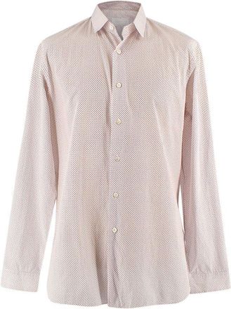 Prada Red & Blue Square Print Button Down Shirt Size 16