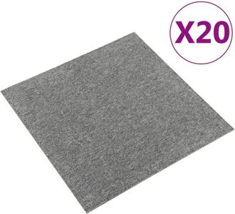 vidaXL Quadrotte di Moquette 20 pz 5 m&sup2; 50x50 cm Grigie - Vidaxl