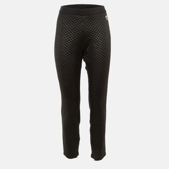Love Moschino Black Quilted Crepe Trousers