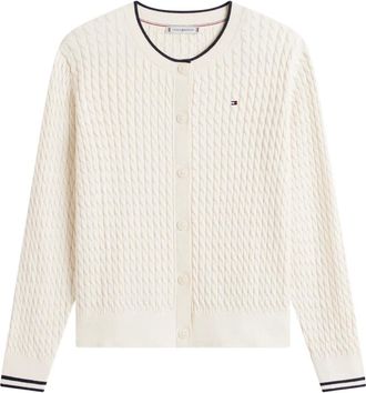 Tommy Hilfiger Cardigan girocollo in maglia - Toni neutri