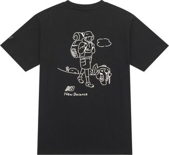 New Balance Hiking Graphic T-Shirt Asia Sizing Black AMT42339-BK