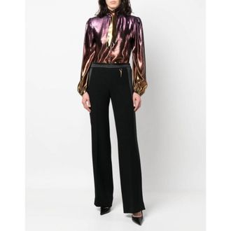 Roberto Cavalli Metallic Ombre Silk Blouse, Brand Size 40 ( US Size 6 )