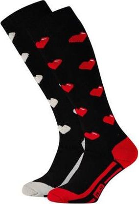 Falcon skisokken Snow zwart set van 2