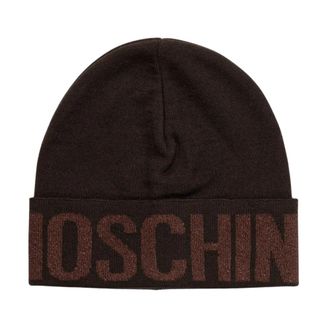 Moschino Wool Beanie - Dames - Hoeden - Bruin - ONE Size - Wol - Accessoires