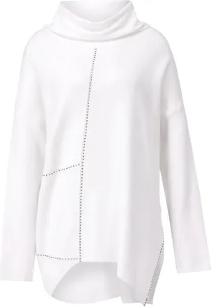 Joseph Ribkoff Truien & Vesten, Dames, Wit, XS, Leer, Chique Pullover met Juwelen
