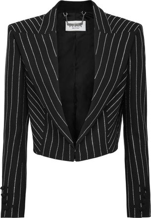 Philipp Plein Cady Bolero - Dames - Blazers - Zwart - S - Leer - Jassen