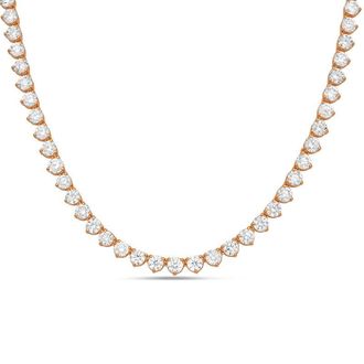 Diana M. Jewels 14kt Rose Gold 7cts Lab Grown Diamond 3 prong Tennis Necklace