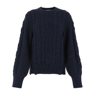Stella McCartney Stella McCartney, Round-neck Knitwear, female, Blue, Size: M Maglia