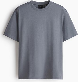 H&M COOLMAX T-Shirt in Relaxed Fit - Dunkelgrau