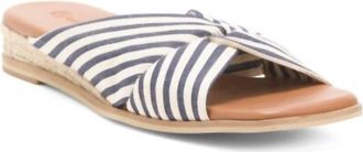 Eric Michael Womens Ebony Stripe Sandal In Navy