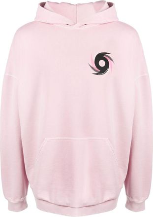 Palm Angels Hurricane Devore-print hoodie - men - Cotton/Polyester - M - Pink