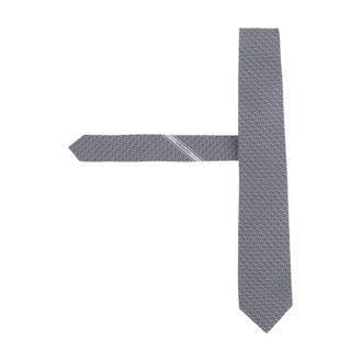 Ferragamo Silk Tie with Patterned Design - male - Ferragamo - Ties - Gray - ONE SIZE - Accessories