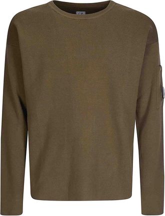 C.P. Company C. P. Company Cotton Sea Island Crewneck Lens Sweater